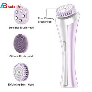 <span class=keywords><strong>ANBOLIFE</strong></span> Cepillo Eléctrico de Limpieza Facial Recargable 4 en 1 Cabezales de Cepillo, 2 Velocidades Impermeable, Carga USB - Product Image 2
