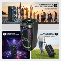 Enceinte portable à double subwoofer de 10 pouces avec son supérieur, Bluetooth 5.3 et liaison TWS pour les fêtes et événements.