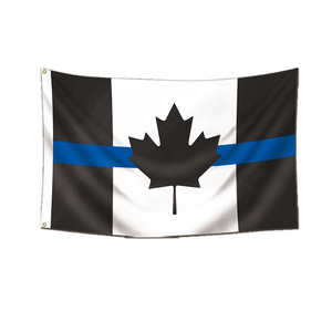 Meilleur prix polyester 3x5ft drapeaux nationaux de tous les pays Canada mince ligne bleue drapeau Canada drapeau en détresse - Product Image 6