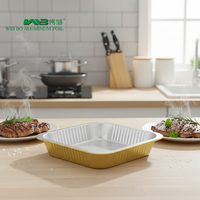 Plaque en aluminium jetable WB série Gold pour la cuisson, 2200 ml, moule à gâteau en aluminium avec couvercle en plastique