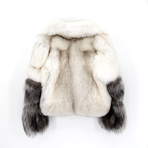 QIUCHEN QC22061 Nouveau manteau en fourrure de renard <span class=keywords><strong>argenté</strong></span> épais et luxueux pour femmes, veste d'hiver chaude décontractée de haute qualité - Product Image 5