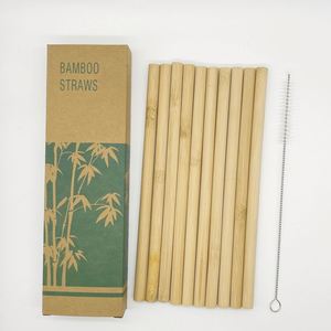 Factory Direct Eco-Friendly 100% Natural Bamboo Reusable Drinking <b>Straws</b> Thermal Logo Engraved Wholesale Promotion Bulk Design - Product Image 3