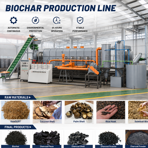 Machine de fabrication de charbon de bois à partir de sciure de bois, four de carbonisation, four de fabrication de biochar, machine de fabrication de charbon de bois à partir de coques de noix de coco - Product Image 1