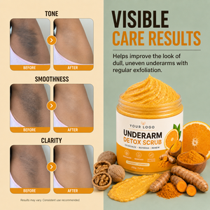 ODM Natural Underarm <b>Scrub</b> Deep Exfoliating improve Rough Dry Dull Pigmentation Turmeric Extract Underarm <b>Body</b> Whitening <b>Scrub</b> - Product Image 5
