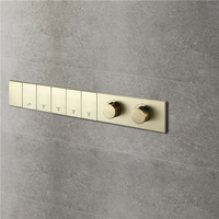 Robinet de douche thermostatique encastré Weihao en laiton brossé doré non revêtu, kit de finition mural pour salle de bain