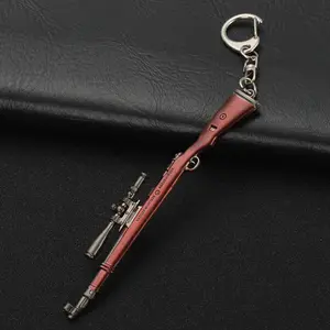 Hot Game Eat Chicken Metal Zinc Alloy Gun Key Chain Keyring Keychain