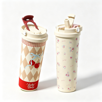 Tasse isotherme en acier inoxydable 304 avec poignée, motif dessin animé, infuseur à thé portable, rétention thermique de 6 à 12 heures