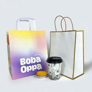 Concevez votre propre logo personnalisé, sac de livraison de nourriture en papier kraft biodégradable de luxe avec impression offset - Product Image 3