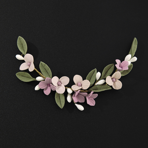 Couronne <span class=keywords><strong>de</strong></span> fleurs <span class=keywords><strong>de</strong></span> mariée semi-couronne style bohème faite à la main en pâte polymère, guirlande florale pour coiffure <span class=keywords><strong>de</strong></span> <span class=keywords><strong>mariage</strong></span> - Product Image 1