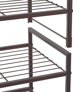 Simple Metal Shoe Rack Storage Stackable <b>Shelf</b> Bronze Functional Sturdy Durable Ample Spaces <b>Rustic</b> Shoes Collection - Product Image 3