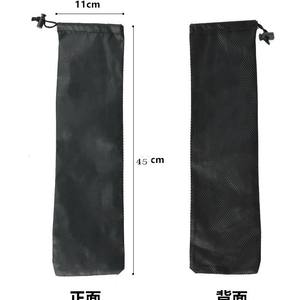 Bolsa negra para bastones de senderismo, bolsa de almacenamiento portátil de tela Oxford de 45x11cm con cierre de cordón para uso en exteriores - Product Image 1