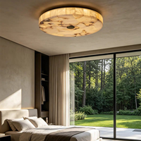 Plafonnier LED moderne de luxe en onyx naturel rond pour chambre à coucher, salon, hôtel
