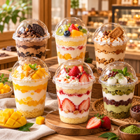 Gobelets en PET en forme de U avec couvercles en dôme et logo personnalisé pour café glacé et crème glacée à emporter, disponibles en tailles de 10 oz à 18 oz