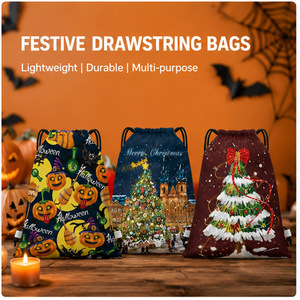 <b>Waterproof</b> Draw String <b>Bag</b> Oxford Outdoor Gym <b>Bag</b> Sport <b>Drawstring</b> Backpack Swimming <b>Bag</b> with Custom Print Christmas Logo - Product Image 6
