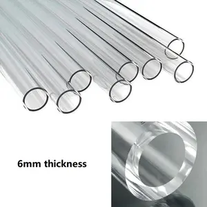 6mm Thick Acrylic Round Tube 30cm Length Clear Acrylic Plexiglass Lucite Tube OD40MM Cut To Size Smoothly