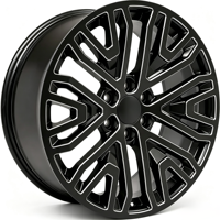 1 pièce, jante en alliage d'aluminium forgé, multi-rayons, noir brillant avec face usinée, jantes de 15 à 26 pouces, jantes personnalisées pour SUV