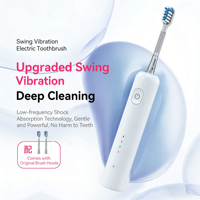 Brosse à dents électrique vibrante avancée avec technologie d'absorption des chocs améliorée, nettoyage confortable sans blesser les dents