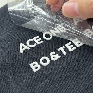 Custom 3D Screen Printed Silicone Washable Heat Transfer <strong>Labels</strong> For Clothing Brands With 3D Embossed Logo Roll Shape - Product Image 1