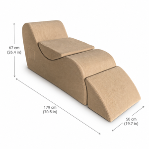 Sofá Multiusos de Corduroy para Sala de Estar o Balcón, Silla Perezosa con Soporte Lumbar, Espuma de Alta Densidad 32kg/m3, Asiento para Parejas, Ideal para Yoga - Product Image 3