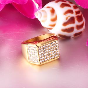 Anillo de Boda Chapado en Oro PVD de 18K de Arabia Saudita, con Circonita Cúbica, Diseños de Joyería, Precio de Anillos de Acero Inoxidable - Product Image 3