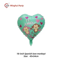 Ballon en aluminium cœur 'Je t'aime' espagnol de 18 pouces, motif Cœur, Ours, Rose, Nœud, pour la Saint-Valentin, Anniversaire de Mariage, Fête