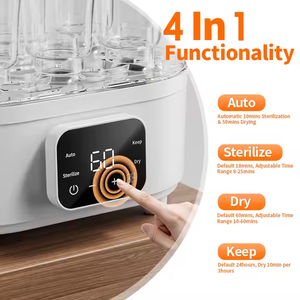 Wholesale OEM Hangjia HJ-E04 Electric <b>Baby</b> <b>Bottle</b> Steam Sterilizer Drying High Capacity 1200ml LCD Display 500W Household <b>Baby</b> - Product Image 5