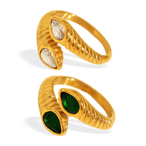 Fashion <b>Rings</b> <b>Titanium</b> Steel Zircon Inlay Geometric Shape Unisex Party Jewelry JZ117 US Size 7 - Product Image 5
