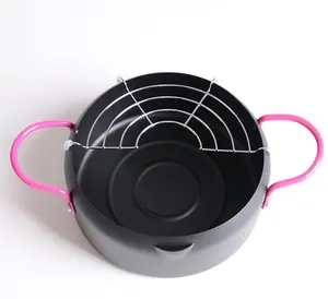 Factory Wholesale Non Stick Cast Iron Frying Pot With Stainless Steel Handle