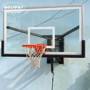 Wall Mount Basketball Hoop com 60 "x 36", 72 "x 42" vidro temperado altura do encosto ajustável de 7,5 'a 10'