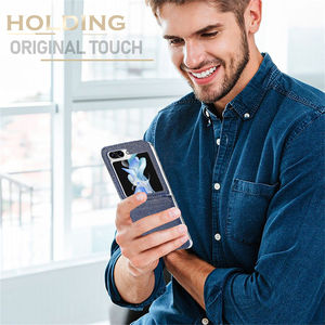 <span class=keywords><strong>Coque</strong></span> en cuir litchi de luxe pour Samsung Zflip6 couleur unie Zflip5 porte-carte étui en cuir PU housse de protection pour téléphone portable - Product Image 4