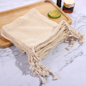 厂家批发纯棉可重复使用小网布袋带拉绳多功能肥皂袋收纳袋 - Product Image 3