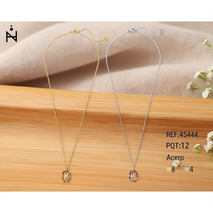 Collier de perles avec pendentif lettre en or et argent, bijoux tendance Acero 45444, cadeau unisexe - Product Image 3