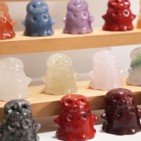 Vente en gros de sculptures de poupées fantômes en quartz de 3 cm, en pierre naturelle et pierre précieuse, pour décoration d'Halloween
