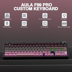Neue AULA <span class=keywords><strong>F99</strong></span> Pro Kabellose Mechanische Tastatur mit TFT Smart Screen 8000mAh Akku Gasket Mount 99 Tasten Tri-Mode RGB Hot-Swap - Product Image 1