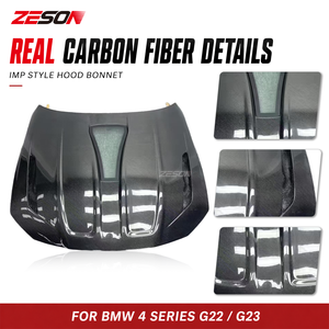 Capó de Fibra de Carbono Seca Estilo IMP ZESON con Ventana Transparente para <span class=keywords><strong>BMW</strong></span> Serie 4 G22 G23 G26 M440i 430i 2021+ - Product Image 4