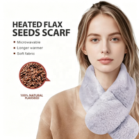 Écharpe chauffante pour le cou en perles d'argile à la lavande, super douce, en fausse fourrure de lapin, pour la thérapie par chaleur humide et le soulagement des douleurs cervicales