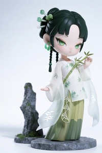 Tùy chỉnh Giáng sinh theo chủ đề bức tượng nhỏ phong cách cổ xưa của Trung Quốc, với đá đi kèm. - Product Image 2