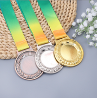 Médaille de football de sport de souvenir en métal personnalisé de vente directe d'usine, médaille vierge personnalisée