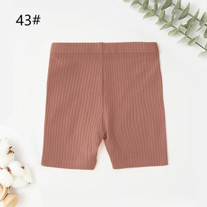 Shorts de vélo côtelés unis extensibles en coton biologique pour bébés et enfants, leggings courts en gros - Product Image 6
