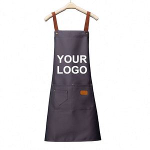 Delantal de Lona de Algodón de Alta Calidad con Logotipo de Baker, Delantal de Cocina Ajustable para Chef, Barista, Jardín, Barbacoa, Delantales Bordados - Product Image 1