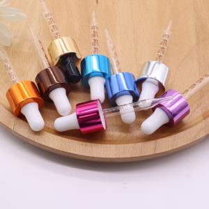 Cuentagotas de aluminio dorado brillante plateado con pipeta de vidrio para botellas cuentagotas de vidrio cosmético cuentagotas de pipeta de vidrio - Product Image 5