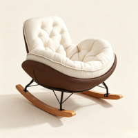 Fauteuil à bascule, fauteuil inclinable avec housse amovible et lavable, fauteuil relaxant pour balcon, salon, maison, style luxueux