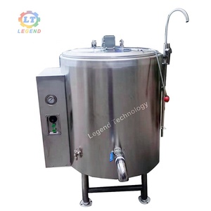 Olla de cocción vertical con calentamiento indirecto y válvula de descarga lateral para verduras, leche de soja, leche, sopa y polvo de avena - Product Image 1