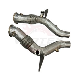 Vortex Premium SS304 Turbo Headers for Ferrari F8 Tributo Heat Shield Flex Bellows Racing Performance Sound Downpipes - Product Image 5