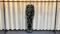 Robe de luxe élégante de style nouveau avec broderies lourdes, perles, paillettes, maille, longue robe pour l'exportation européenne et américaine