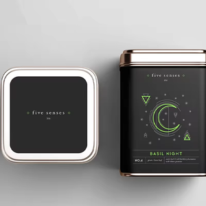 Bán Buôn Biểu Tượng Tùy Chỉnh Trung Quốc Sinh Thái Thân Thiện Với Trà Hộp Sang Trọng Màu Đen Lớn Kín Kim Loại Vuông Trà <span class=keywords><strong>Tin</strong></span> Bao Bì Hộp - Product Image 4