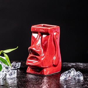 Taza <span class=keywords><strong>de</strong></span> cerámica creativa <span class=keywords><strong>de</strong></span> pequeño gigante Tiki, taza <span class=keywords><strong>de</strong></span> cóctel <span class=keywords><strong>de</strong></span> playa hawaiana, decoración <span class=keywords><strong>de</strong></span> Bar Tiki <span class=keywords><strong>de</strong></span> 100Ml para whisky, ron, vodka - Product Image 2