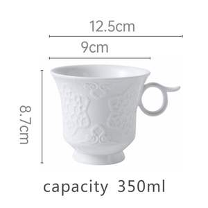 Juego de <span class=keywords><strong>Tazas</strong></span> y Platos de Cerámica con Relieve Exquisito de Estilo Europeo para Té de la Tarde, Café, Agua y <span class=keywords><strong>Desayuno</strong></span> - Product Image 6