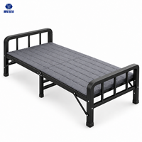 Lit simple pliable, design simple, cadre en acier, plusieurs tailles disponibles, pour la maison, le dortoir, la location, usage adulte
