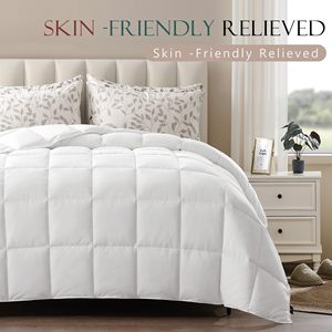 Edredón de Microfibra Ultra Suave Blanco Sólido, Cálido para Todas las Estaciones, Acolchado Esponjoso para Uso en el Hogar y Hoteles - Product Image 3